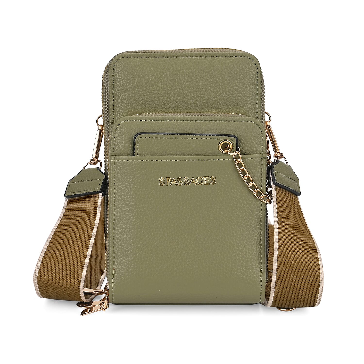 Compact Crossbody Bag with Detachable Card Holder (Size 18x6x11 cm) - Olive 7861638 6