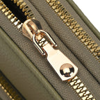 Compact Crossbody Bag with Detachable Card Holder (Size 18x6x11 cm) - Olive