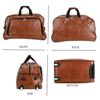 Passage Leatherette Travel Bag with Adjustable Handle - Wheel - Dark Brown