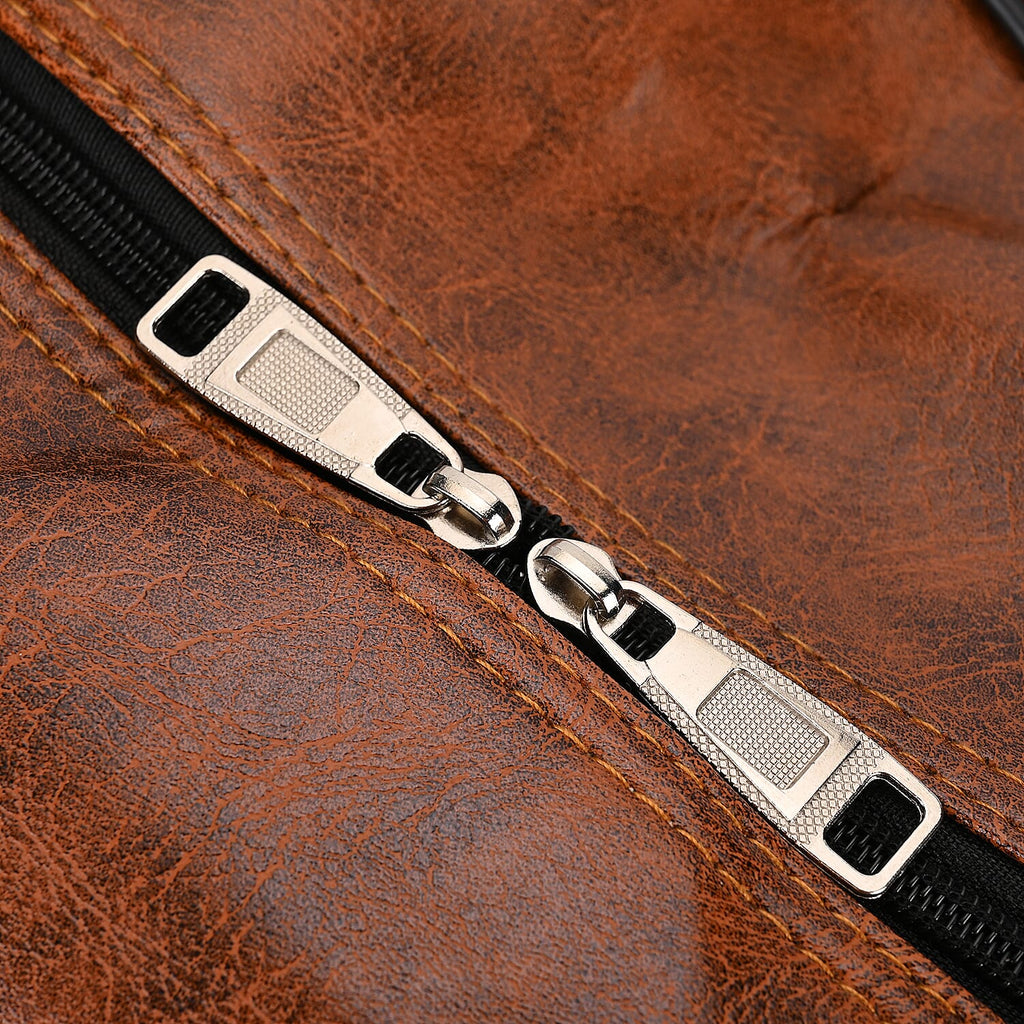 Passage Leatherette Travel Bag with Adjustable Handle - Wheel - Dark Brown