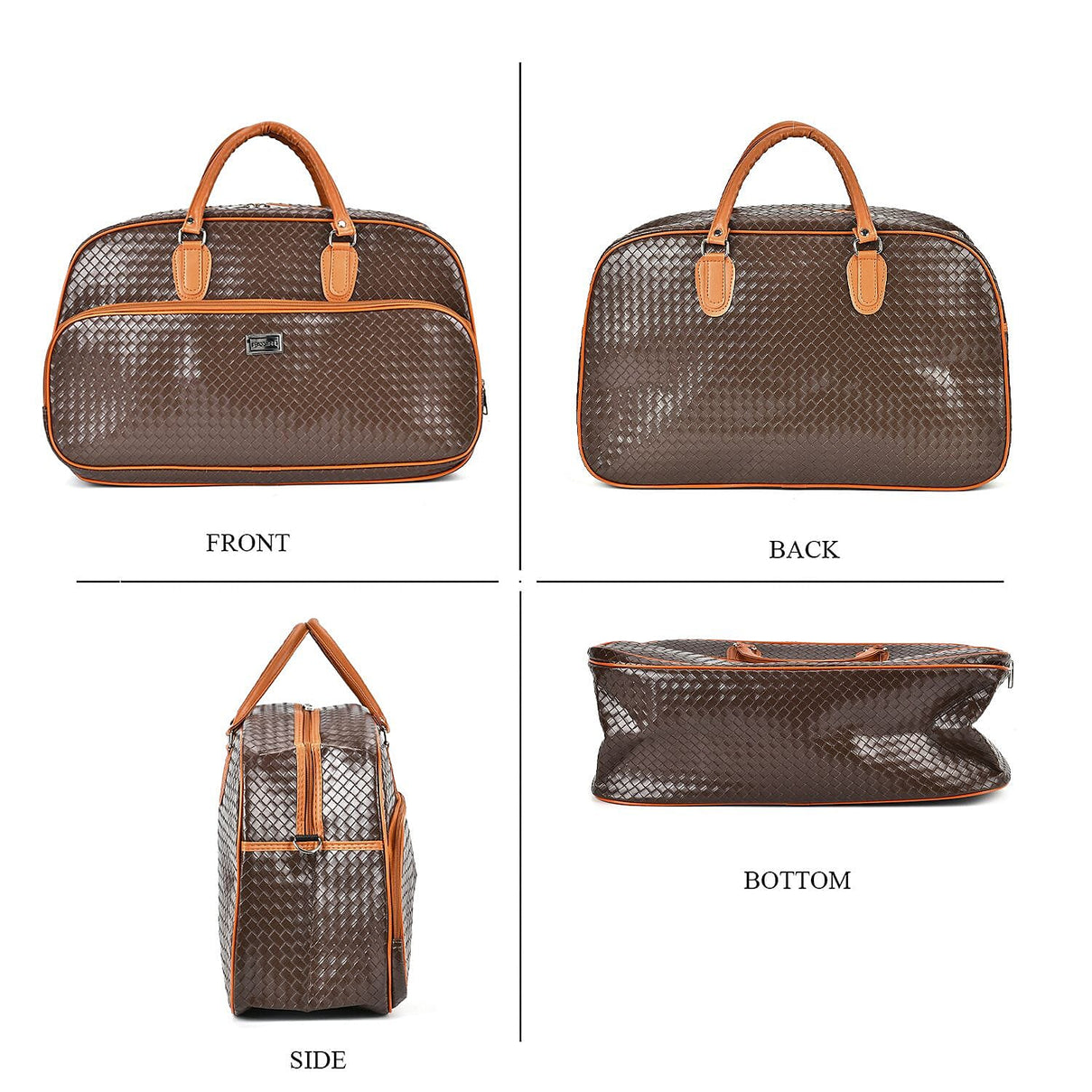 Passage Leatherette Woven Pattern Travel Croosbody Bag with Handle Drop 7694851 4