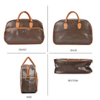 Passage Leatherette Woven Pattern Travel Croosbody Bag with Handle Drop - Coffee