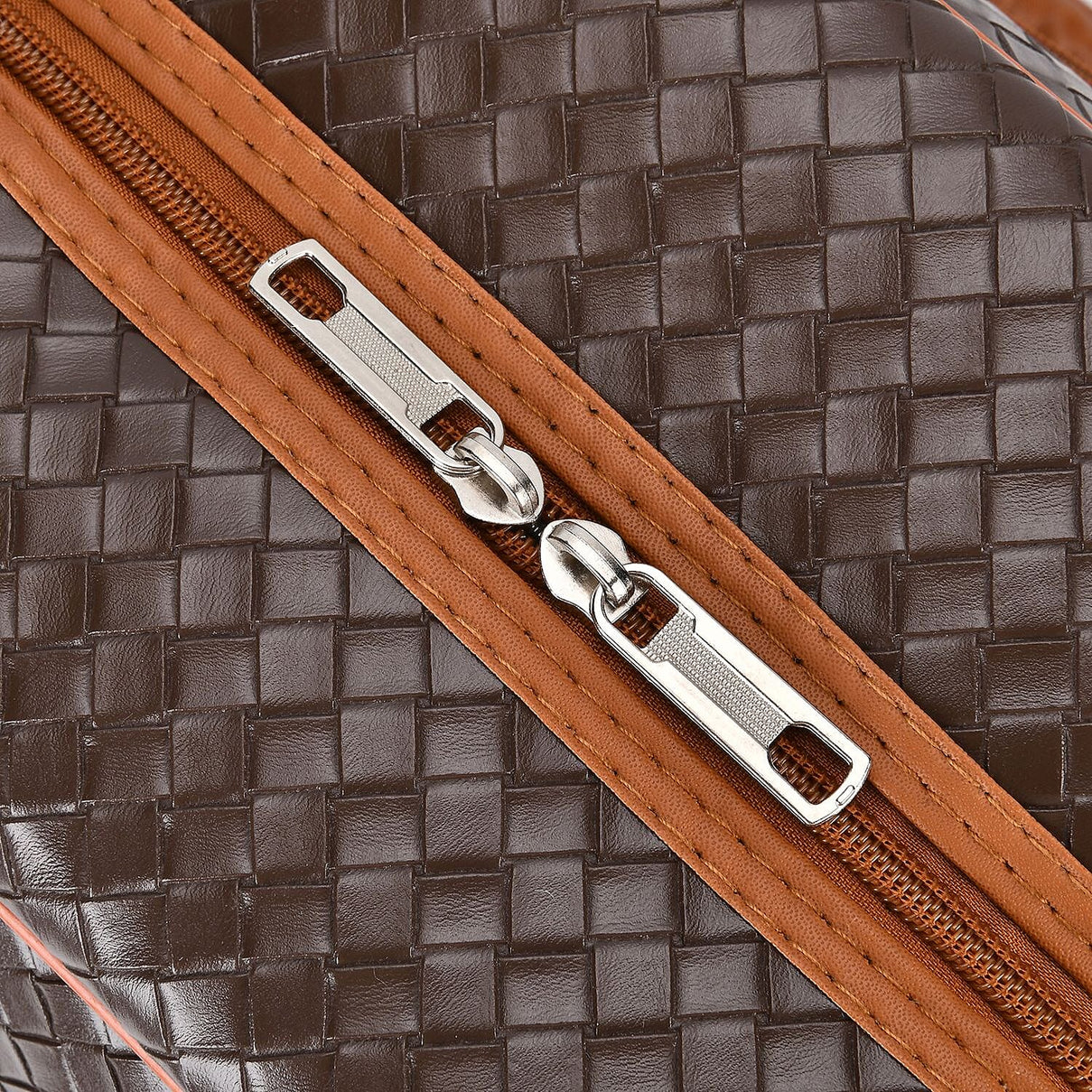 Passage Leatherette Woven Pattern Travel Croosbody Bag with Handle Drop 7694851 6