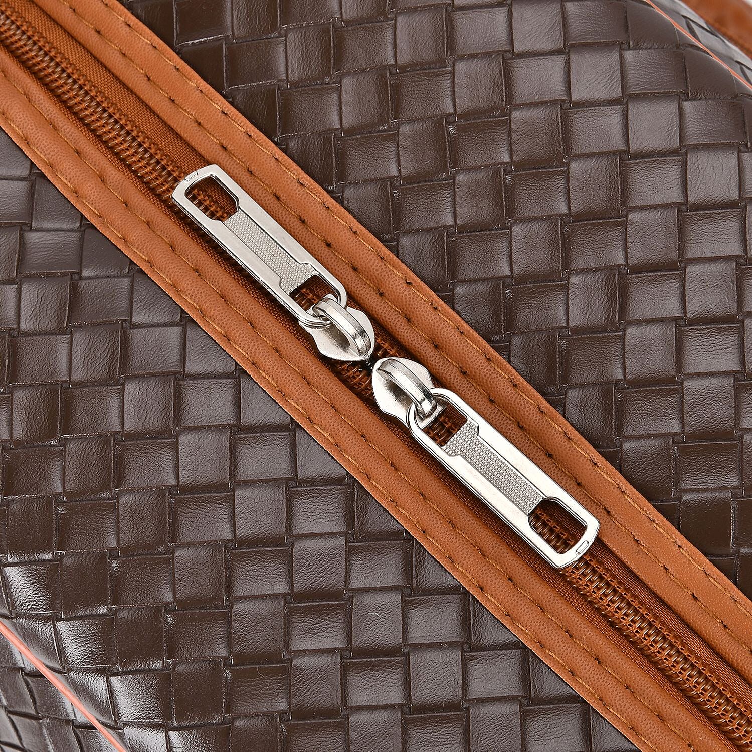 Passage Leatherette Woven Pattern Travel Croosbody Bag with Handle Drop 7694851 6