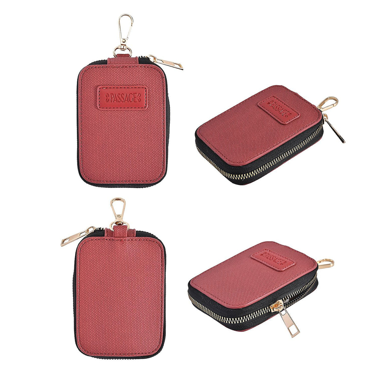 PASSAGE Polyurethane Patterned Crossbody Bag with a Coin Pouch - Burgundy 7139036 5