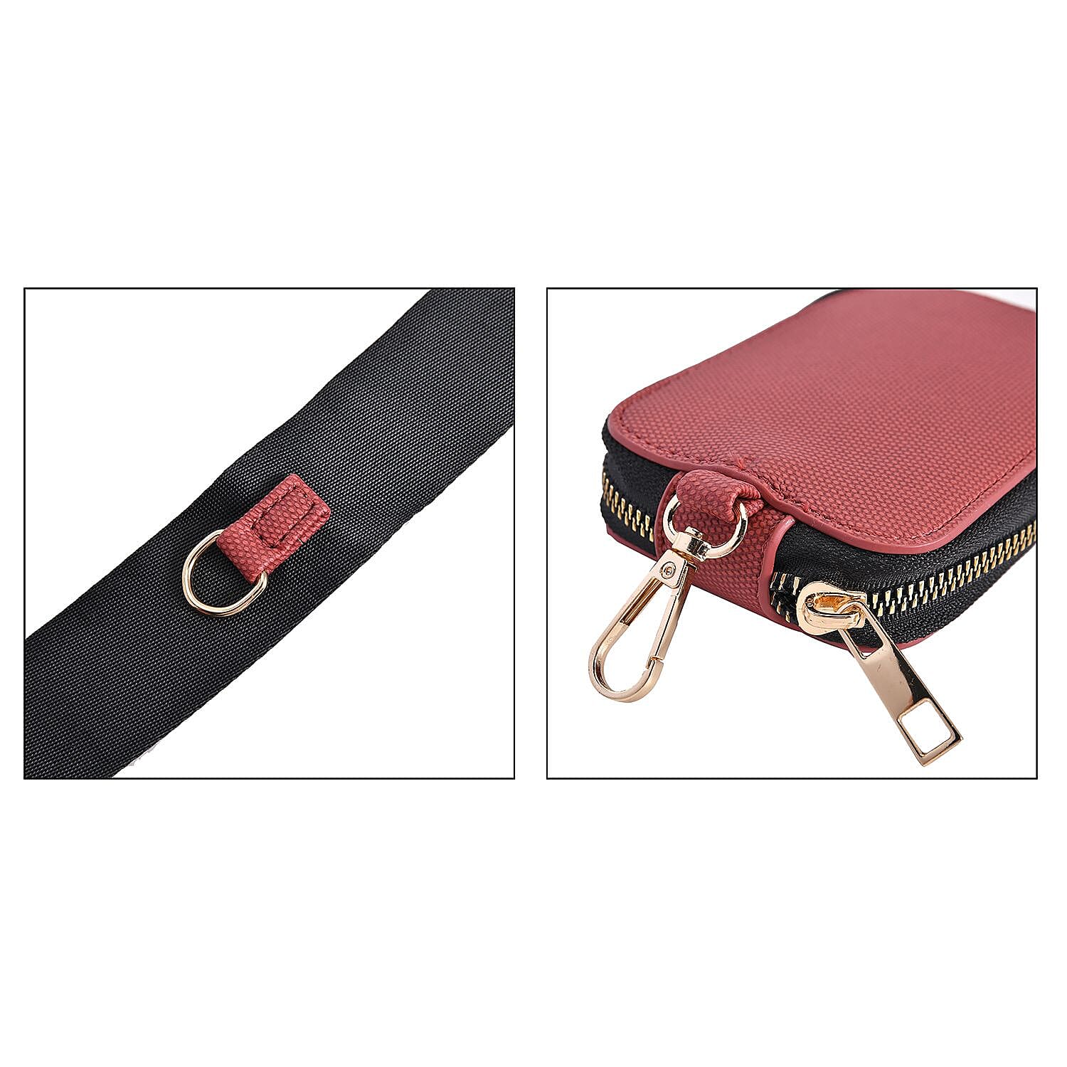 PASSAGE Polyurethane Patterned Crossbody Bag with a Coin Pouch - Burgundy 7139036 6