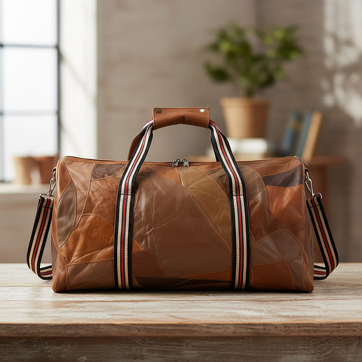 Hong Kong Closeout - 100%  Genuine Leather Travel Bag - Camel 8099201 2