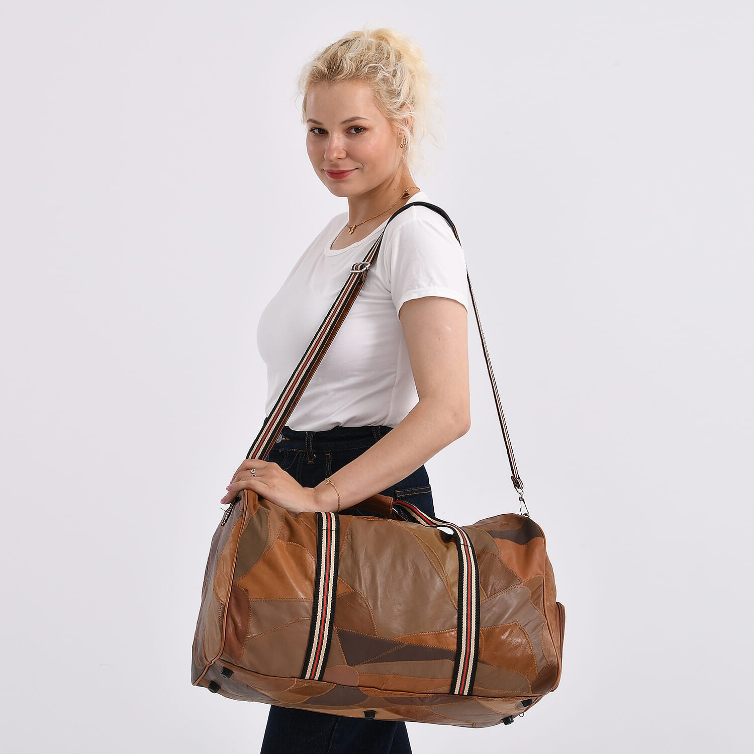 Hong Kong Closeout - 100%  Genuine Leather Travel Bag - Camel 8099201 3