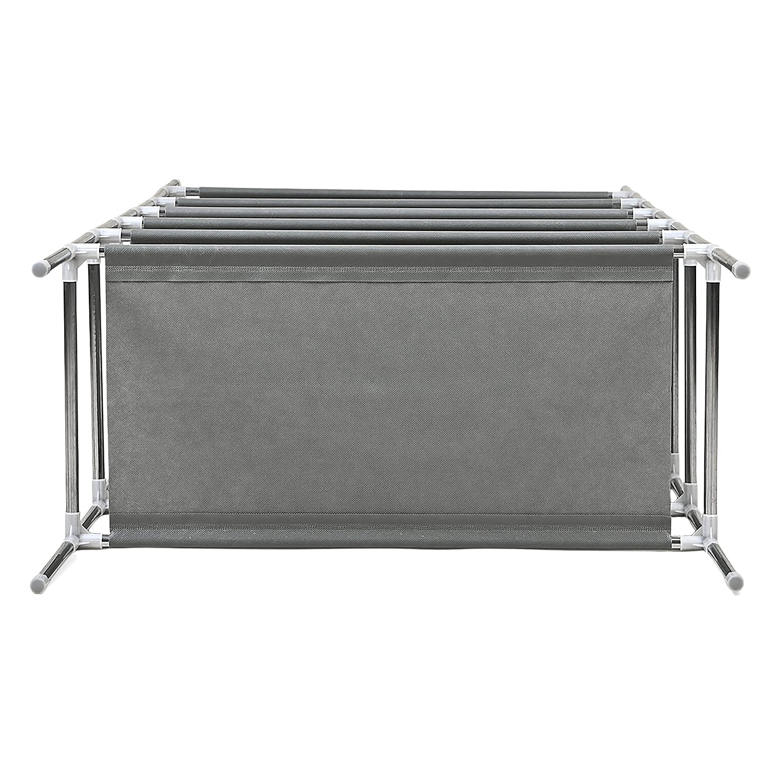 6-Tier Metal &amp; Fabric Multi-Purpose Storage Shelf Rack (60x28x120cm) - Grey &amp; White 8196354 5