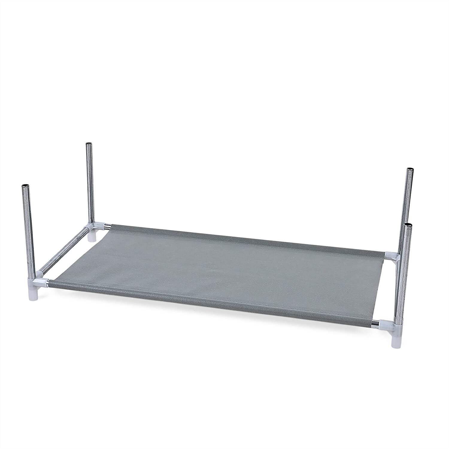6-Tier Metal &amp; Fabric Multi-Purpose Storage Shelf Rack (60x28x120cm) - Grey &amp; White 8196354 6