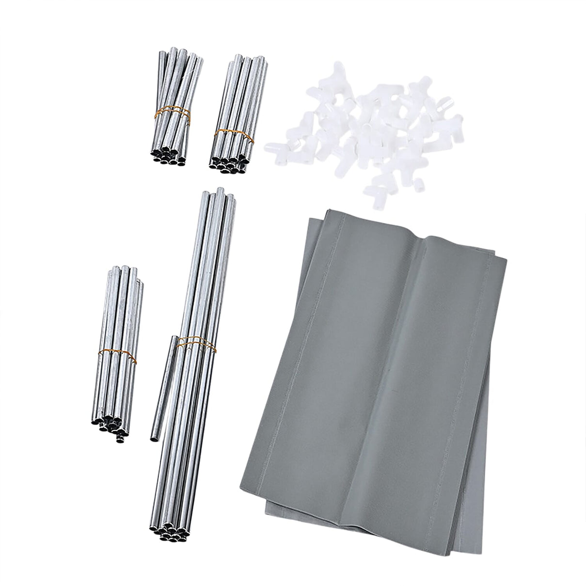 6-Tier Metal &amp; Fabric Multi-Purpose Storage Shelf Rack (60x28x120cm) - Grey &amp; White 8196354 9