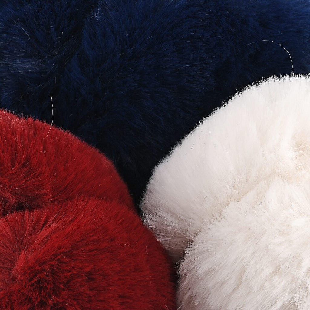Set of 3 Cozy Ear Pads (13 cm Diameter) - White, Navy & Burgundy