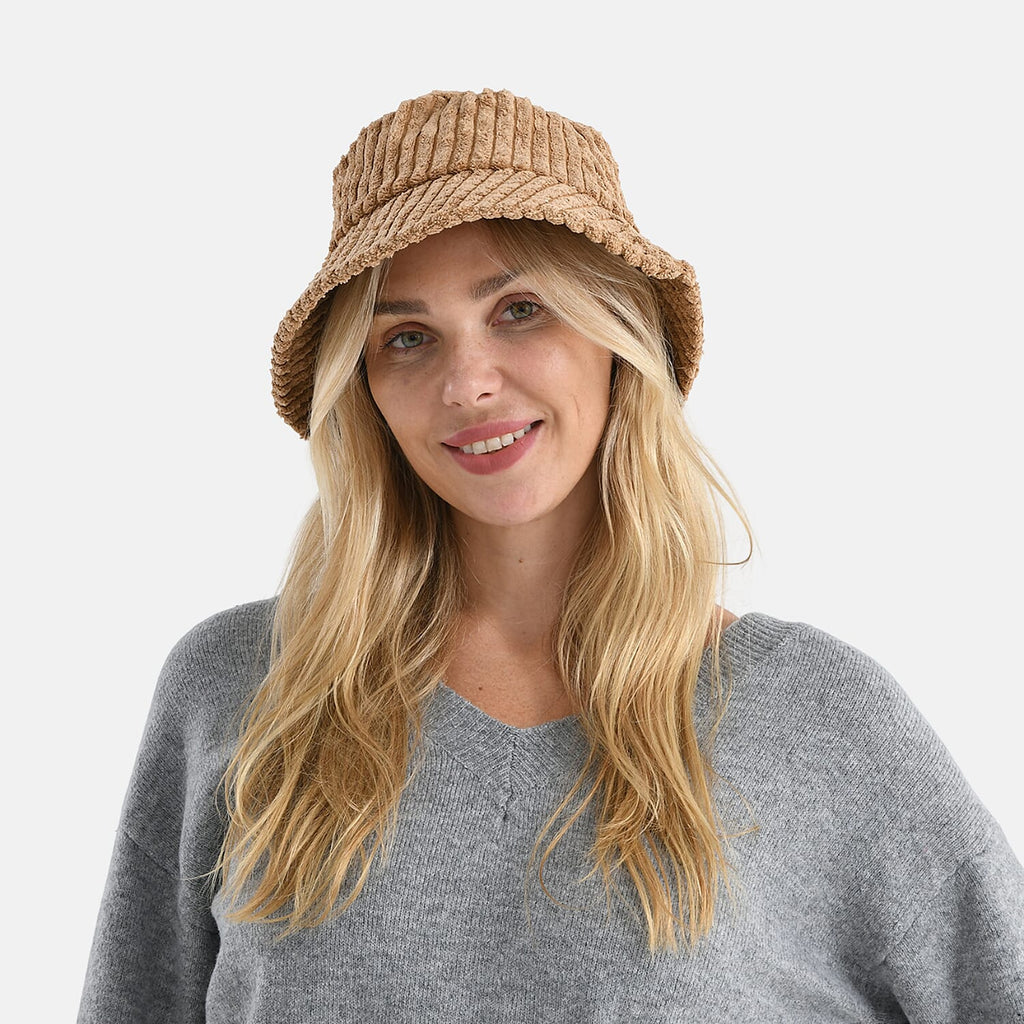 Styled By Corduroy Bucket Hat (One Size, 58Cm) - Brown
