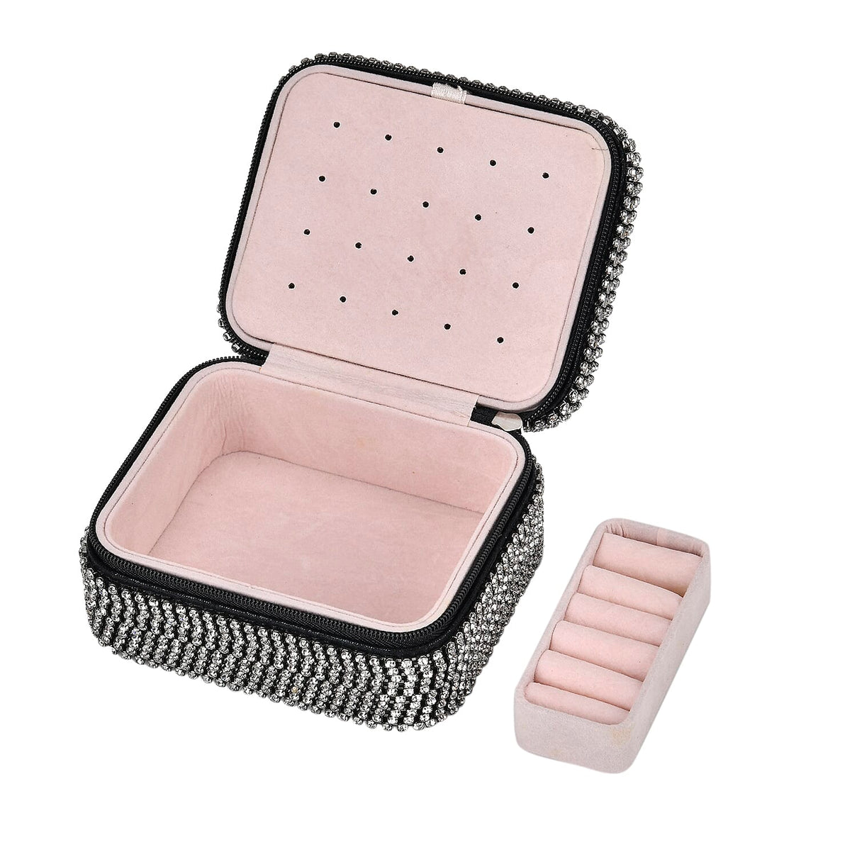 Crystal Studded Velvet Jewellery Box 7745148 6