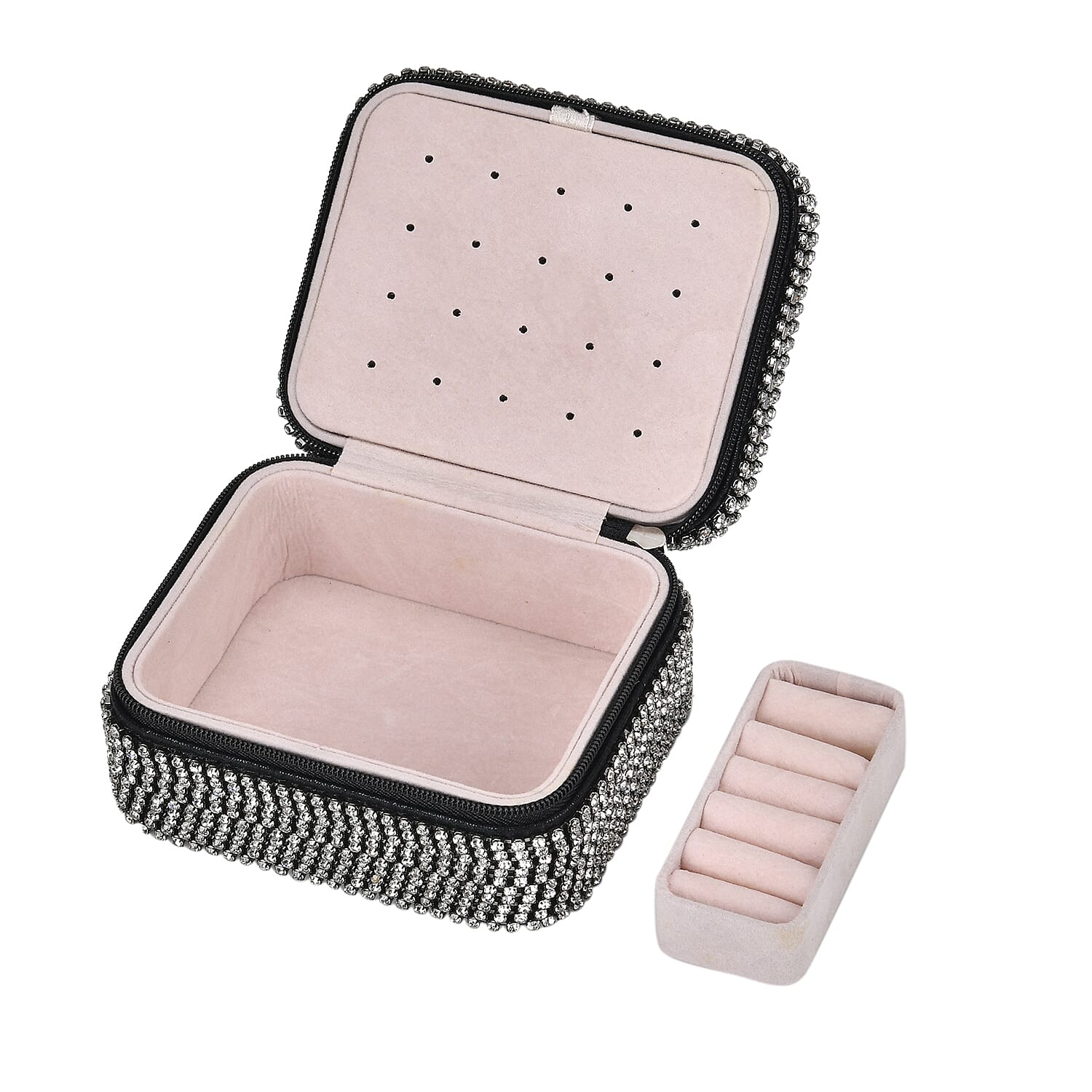 Crystal Studded Velvet Jewellery Box 7745148 6