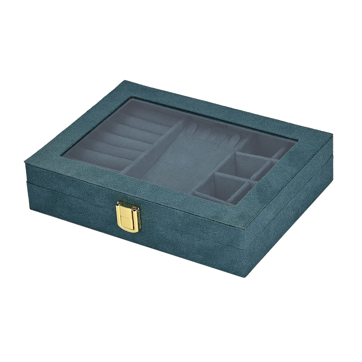 Velvet Jewellery Box With Transparent Window - 8-Slots with Removable Tray 7801785 4