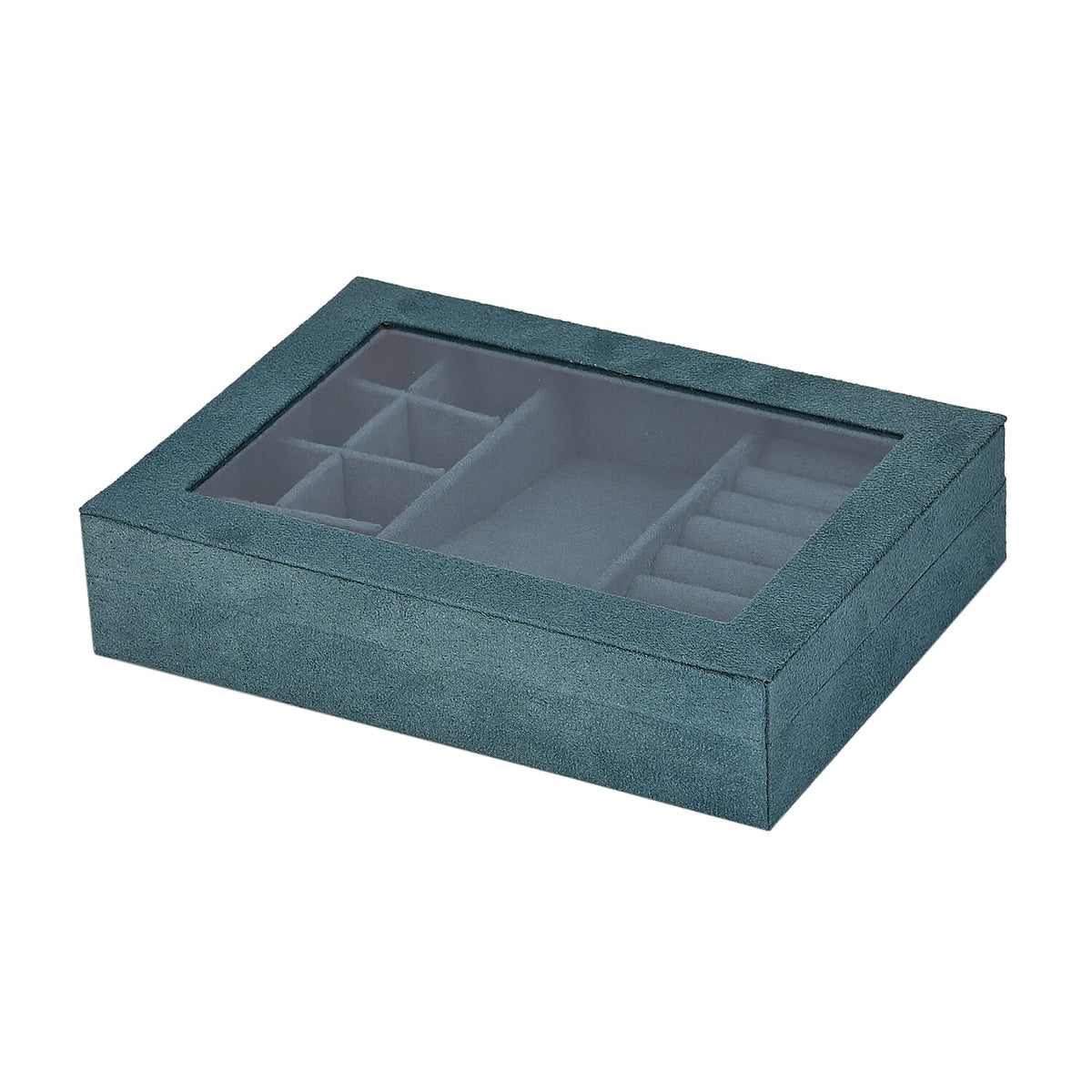 Velvet Jewellery Box With Transparent Window - 8-Slots with Removable Tray 7801785 5