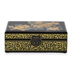 Patterned Jewellery Box (Size 21x14x7 cm) - Black & Black