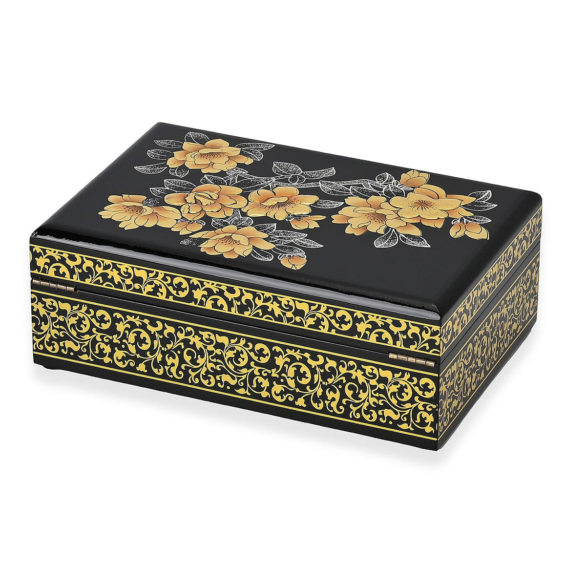 Hand-Painted Begonia Pattern Jewellery Box with 2 Layers 7801407 4