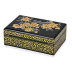 Patterned Jewellery Box (Size 21x14x7 cm) - Black & Black