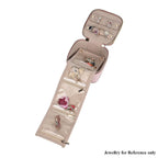 Velvet Jewellery Organiser with 4 Zipper Pockets (Size 12x12x7 cm) - Pink