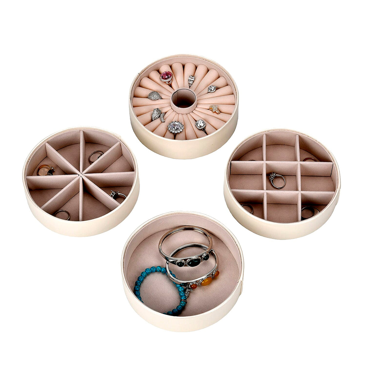 Leatherette 4 Layer Stackable Jewellery Organiser 7801854 5