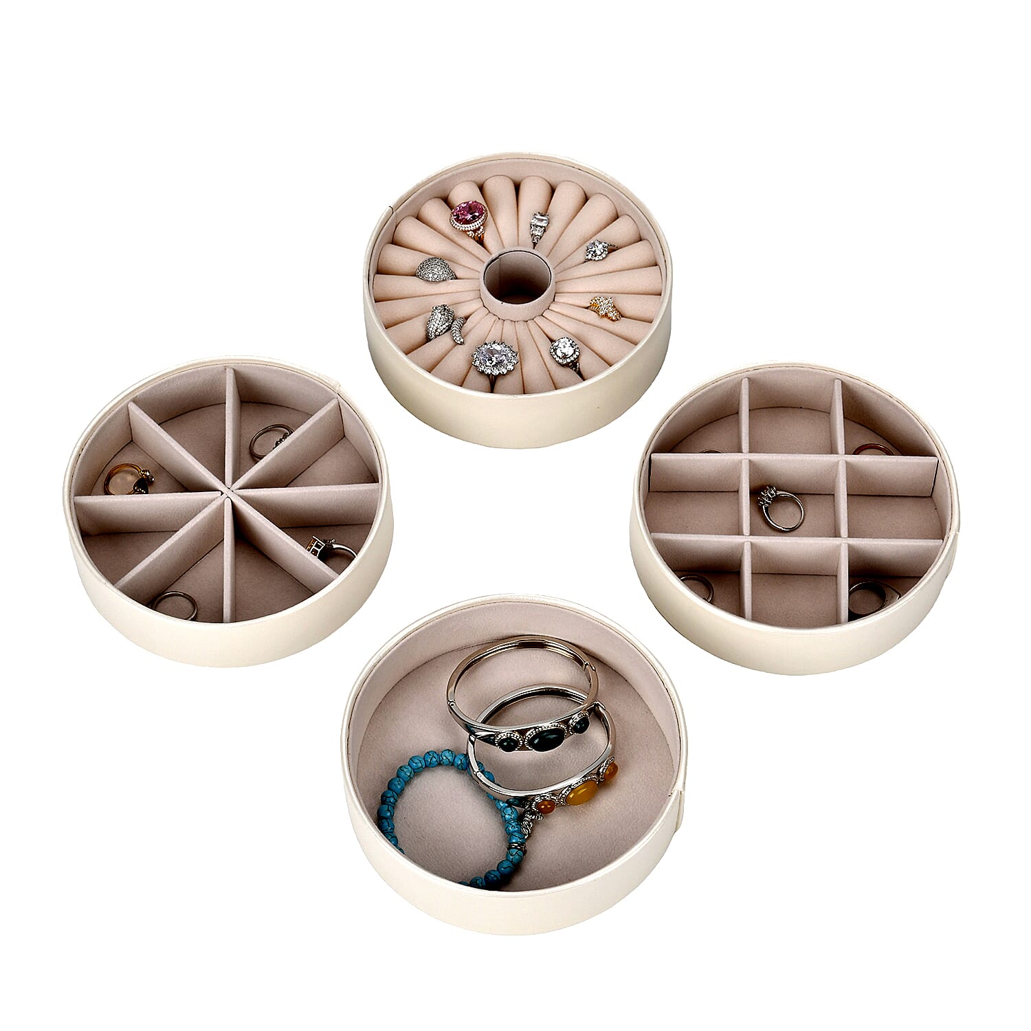 Leatherette 4 Layer Stackable Jewellery Organiser 7801854 5