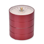 Patterned  4 Layer Stackable Jewellery Organiser (Size 15x15x16 cm) - Wine Red