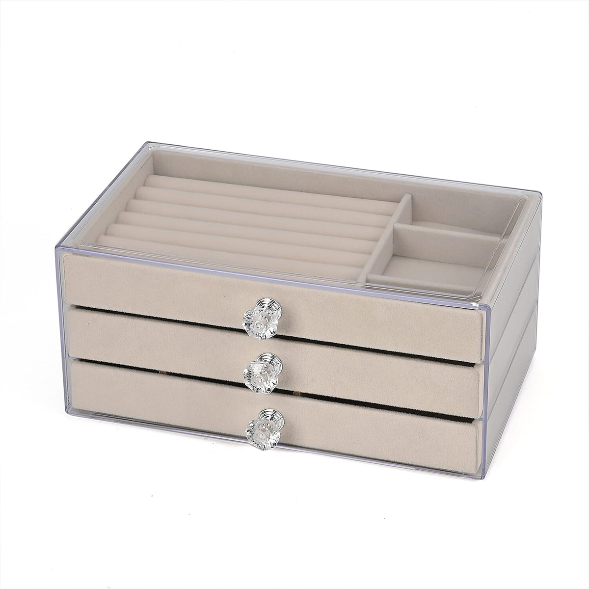 Patterned Jewellery Organiser (Size 23x13x10 cm) - Cream &amp; Gray V32606298 3