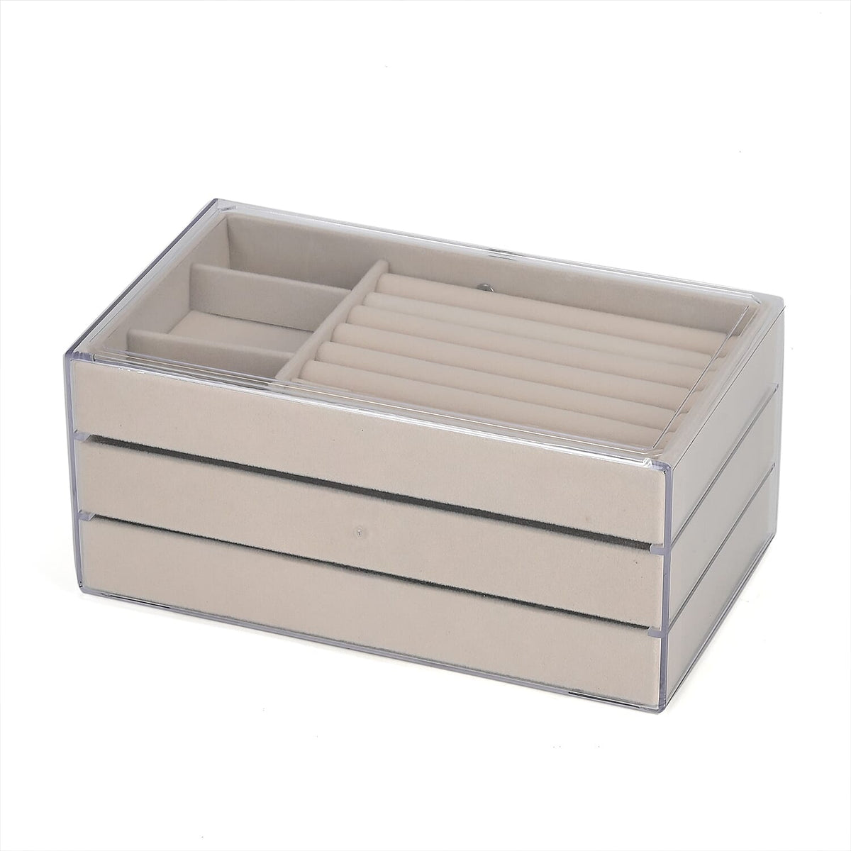 Patterned Jewellery Organiser (Size 23x13x10 cm) - Cream &amp; Gray V32606298 4