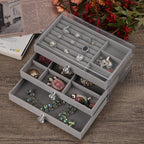 Patterned Jewellery Organiser (Size 23x13x10 cm) - Gray & Gray