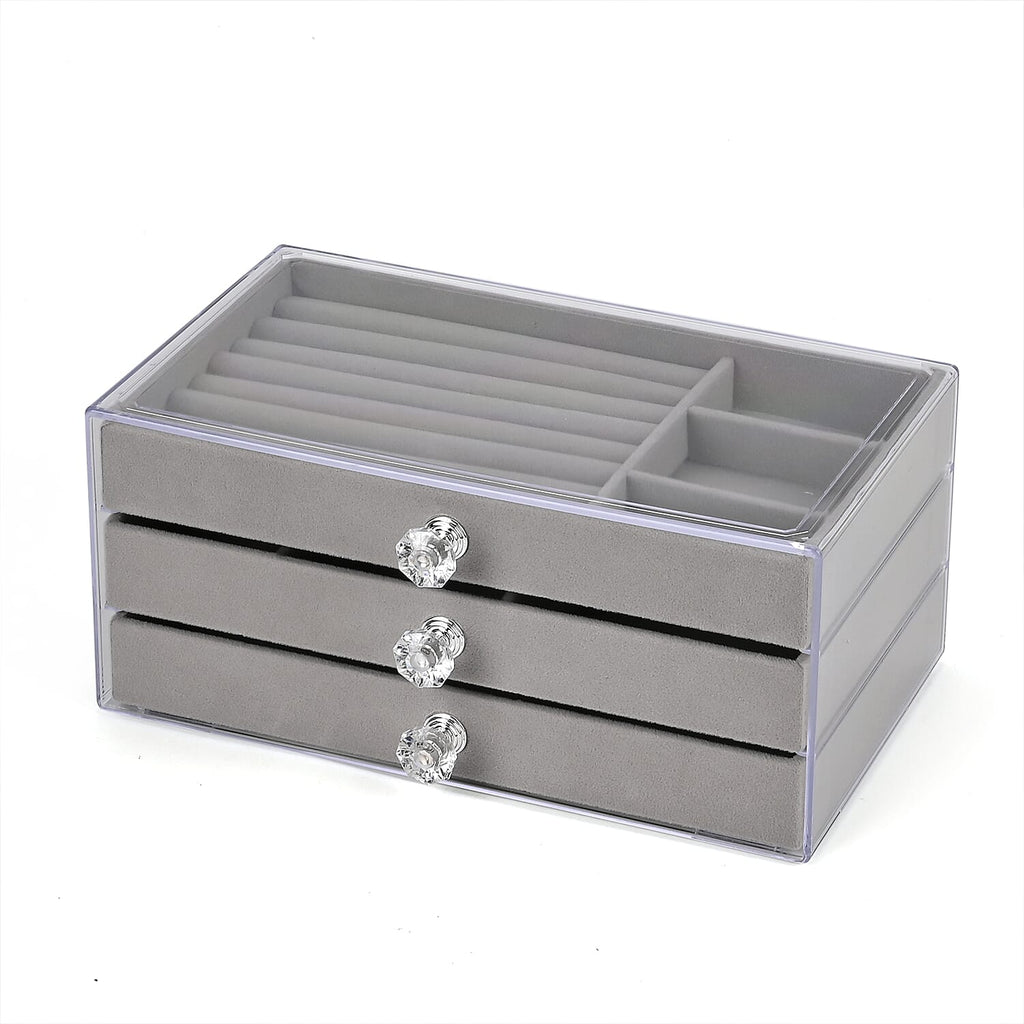 Patterned Jewellery Organiser (Size 23x13x10 cm) - Gray & Gray