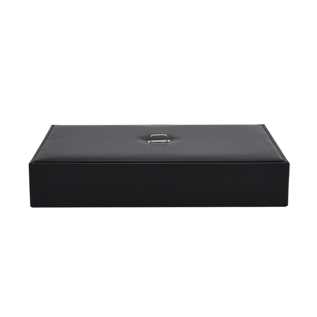 Desk Organizer with 6 Compartments & Lid (32x22.5x6 cm) - Black