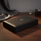 Desk Organizer with 6 Compartments & Lid (32x22.5x6 cm) - Black