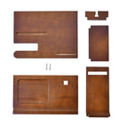 Wooden Phone Docking Station & Desk Organizer (25x15x19 cm) - Dark Brown