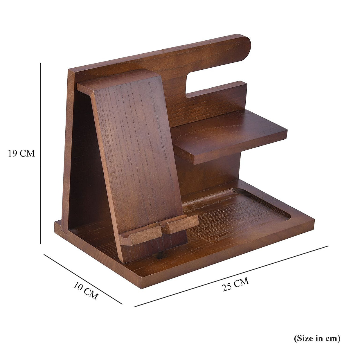 Wooden phone docking station and desk organizer - (Size 25x15x19 cm) 7568906 7