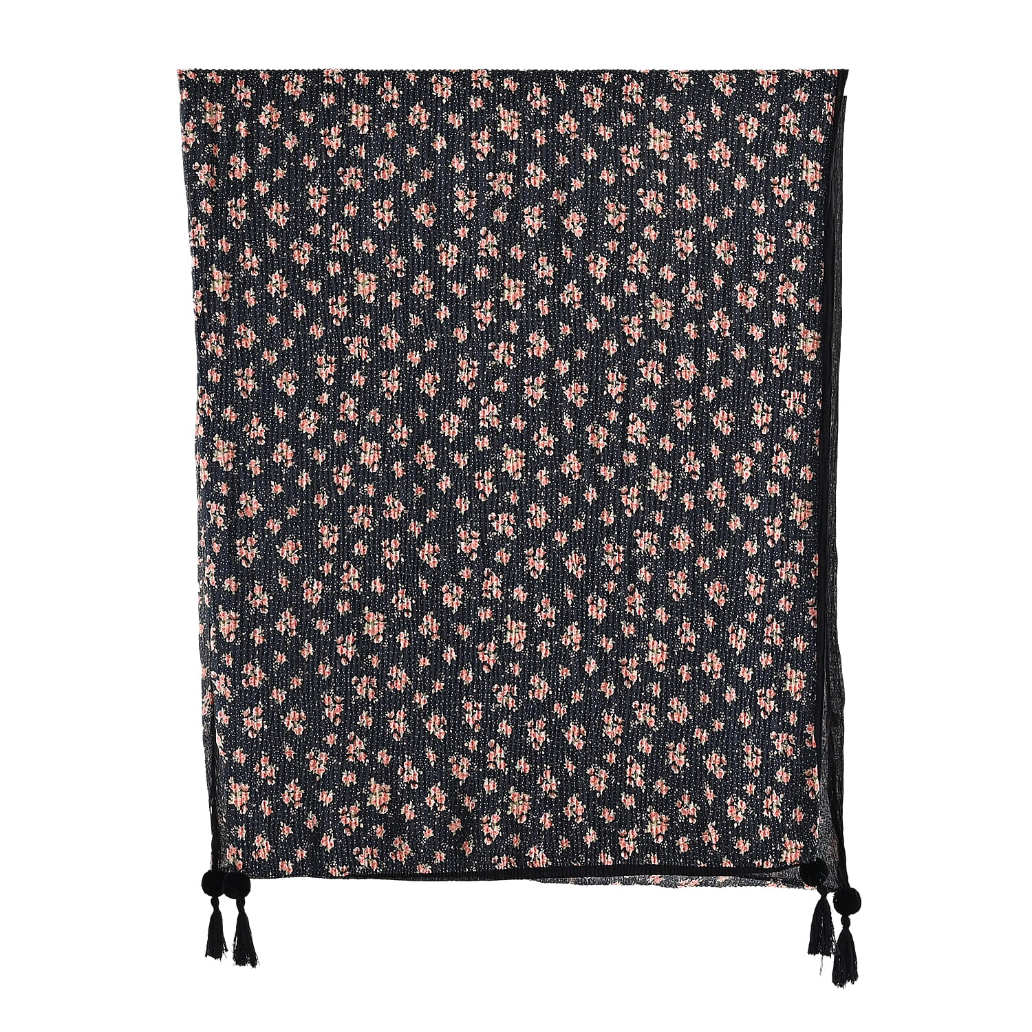 Limited Collection Reversible Floral Shawl (70 x 180 cm) - Black V32530629 2