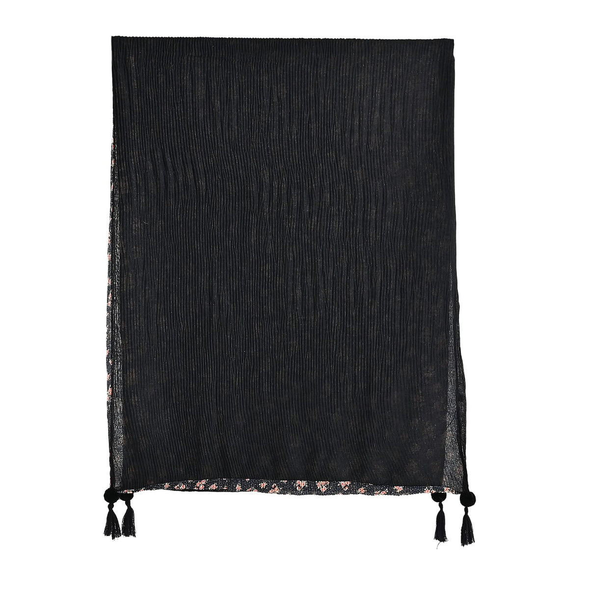 Limited Collection Reversible Floral Shawl (70 x 180 cm) - Black V32530629 3