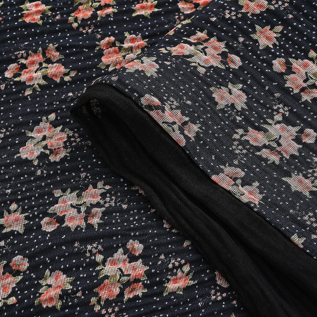 Limited Collection Reversible Floral Shawl (70 x 180 cm) - Black