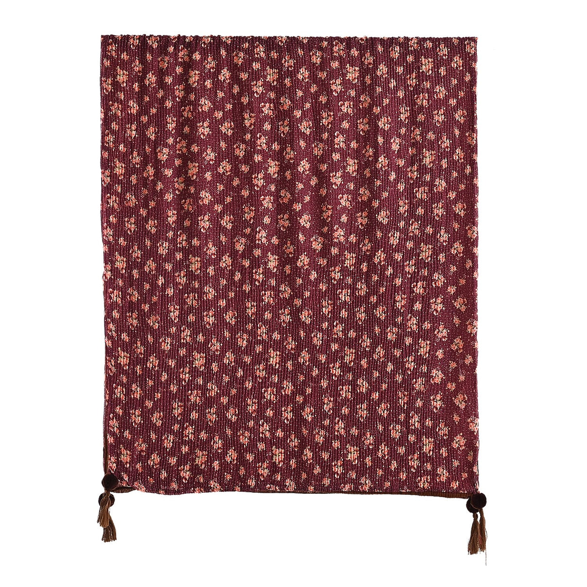 Limited Collection Reversible Floral Shawl (70 x 180 cm) - Dark Purple &amp; Brown 8359323 2