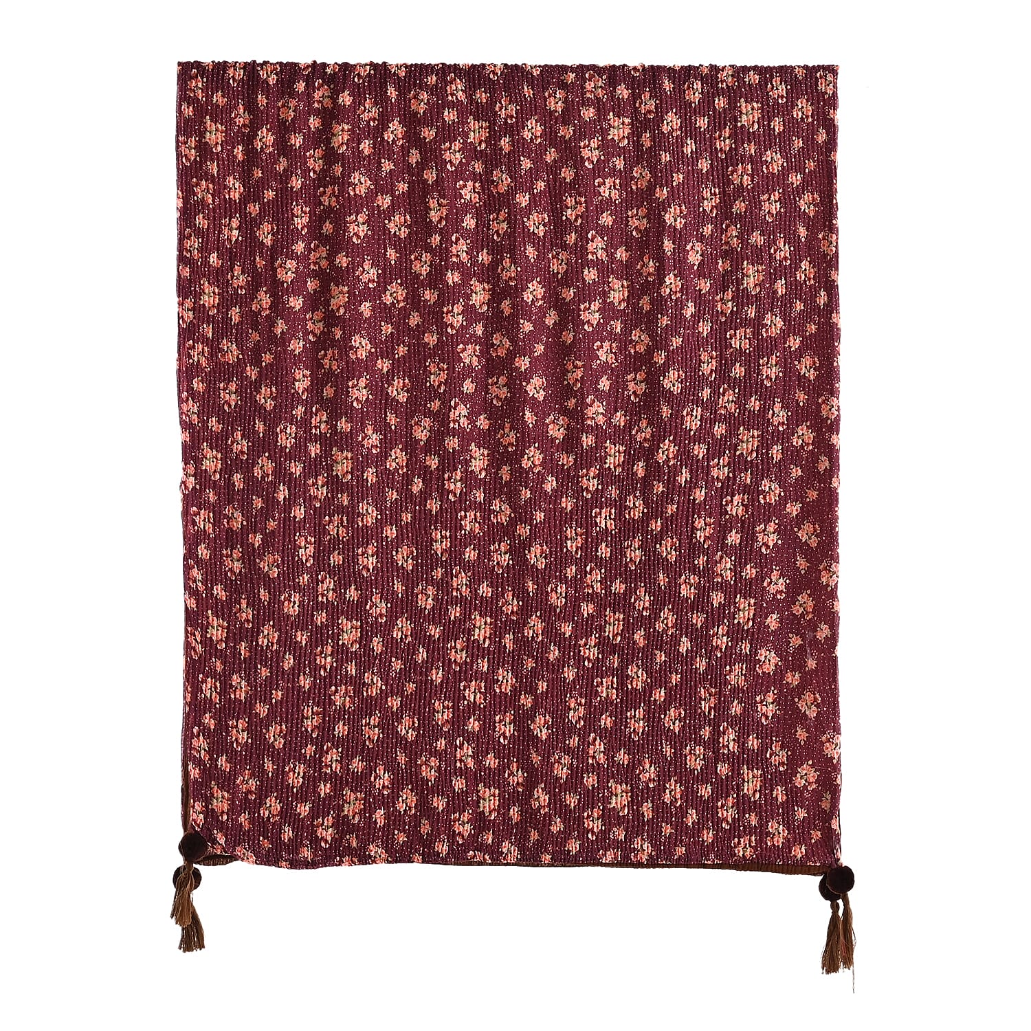 Limited Collection Reversible Floral Shawl (70 x 180 cm) - Dark Purple &amp; Brown 8359323 2
