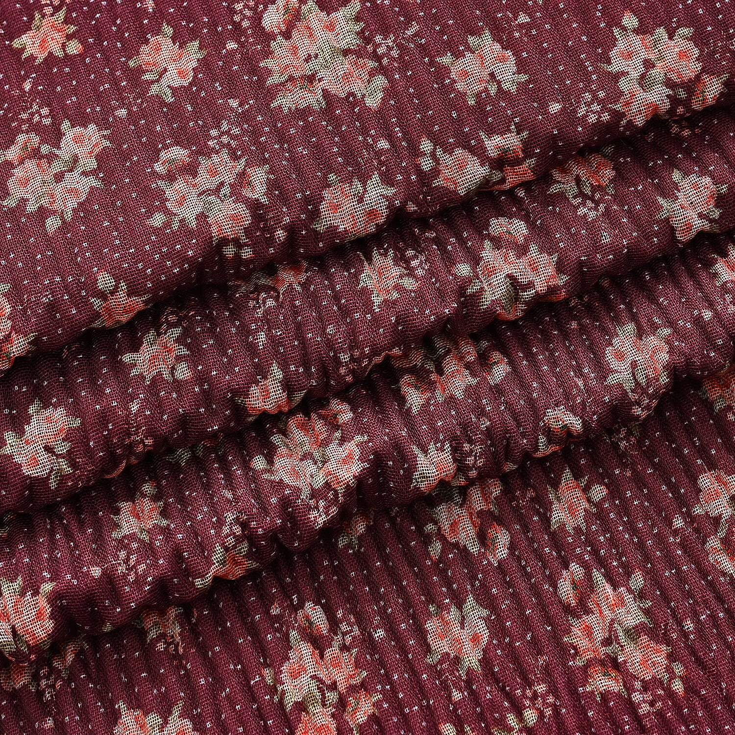 Limited Collection Reversible Floral Shawl (70 x 180 cm) - Dark Purple &amp; Brown 8359323 6