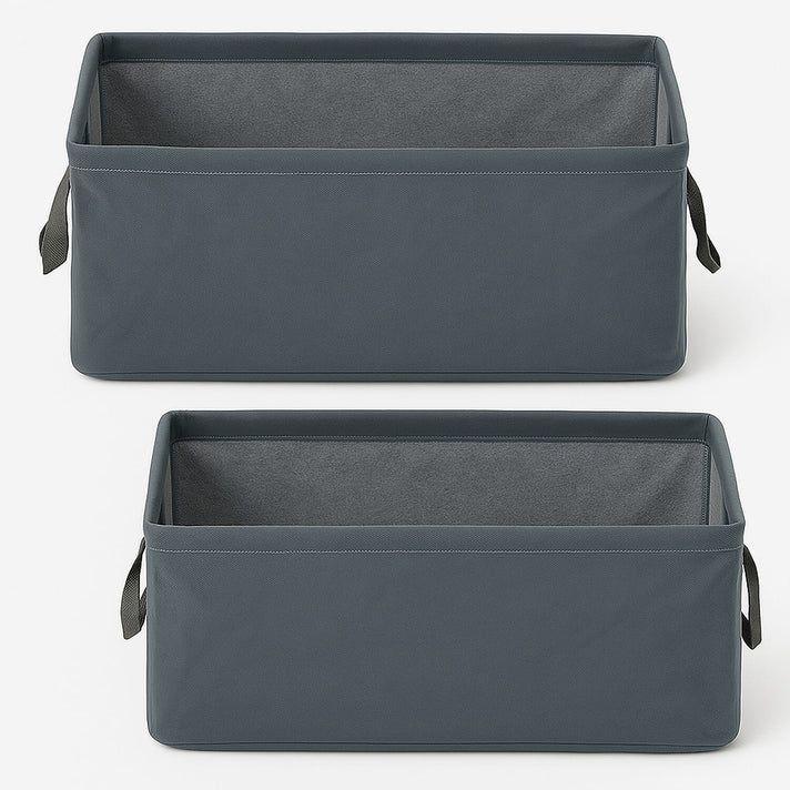 Set of 2- Collapsible Storage Box (Size 45x28x20cm) - Grey 8055186 1