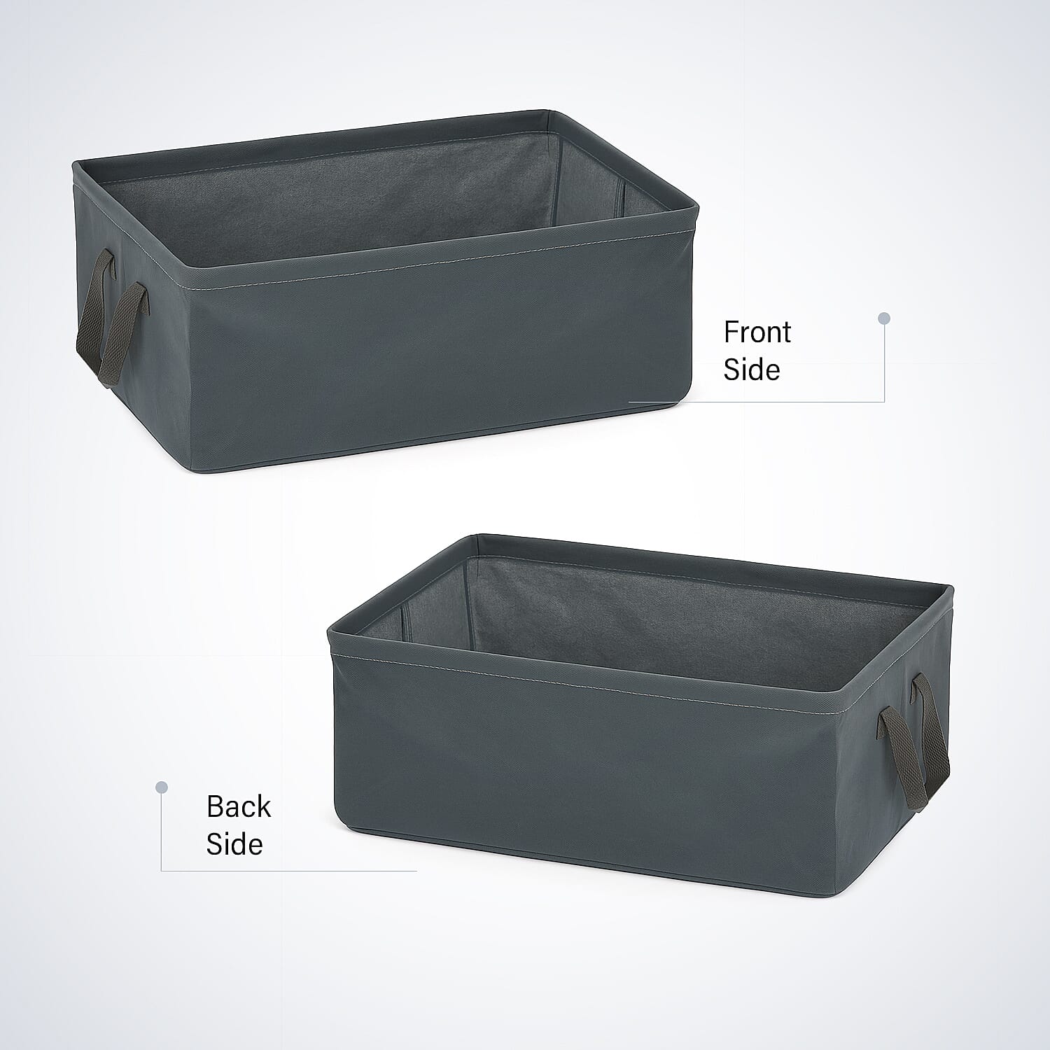 Set of 2- Collapsible Storage Box (Size 45x28x20cm) - Grey 8055186 7