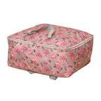 Set of 3 - Floral Printed Storage Bags - Maroon