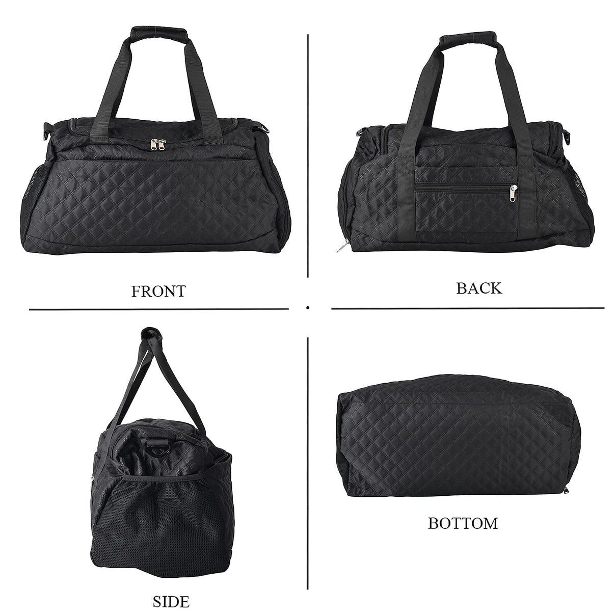 Designer Inspired-  3 Pcs Quilted Travel Bag Set - Black V32519022 2