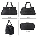 Designer Inspired-  3 Pcs Quilted Travel Bag Set - Black