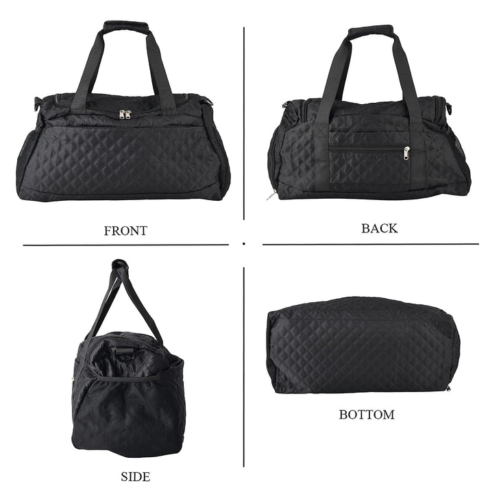 Designer Inspired-  3 Pcs Quilted Travel Bag Set - Black 8465880 2