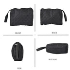 Designer Inspired-  3 Pcs Quilted Travel Bag Set - Black