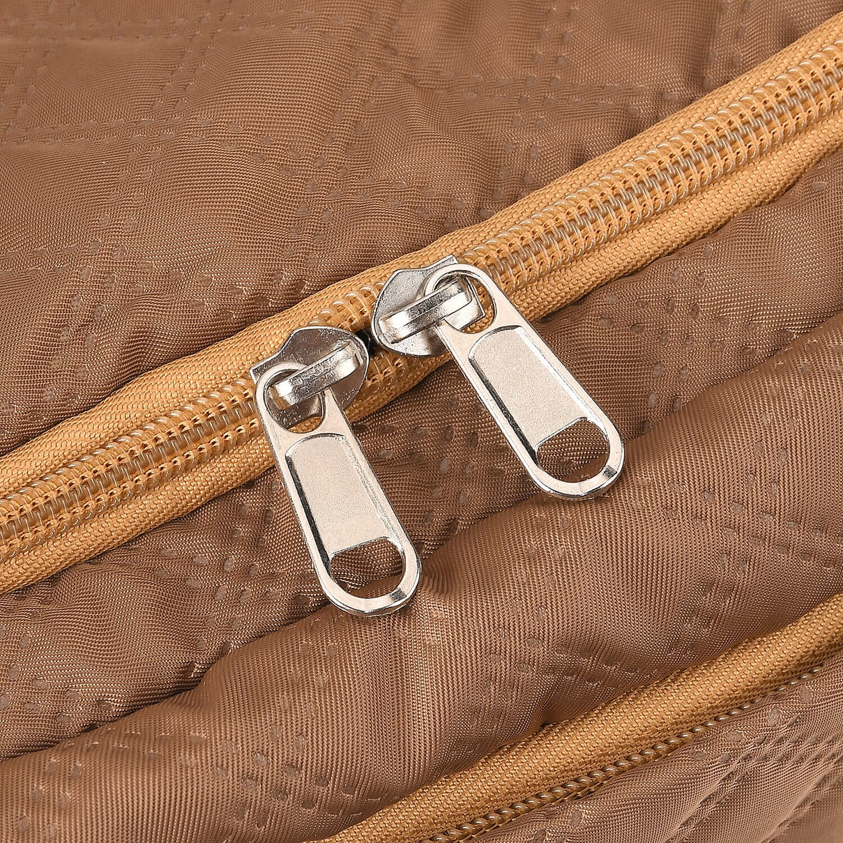 Designer Inspired-  3 Pcs Quilted Travel Bag Set - Brown V32514197 6